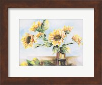 Sunflowers on Golden Vase Fine Art Print