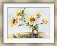Sunflowers on Golden Vase Fine Art Print