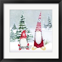 Gnomes on Winter Holiday II Framed Print