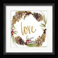 Gold Christmas Wreath I Fine Art Print
