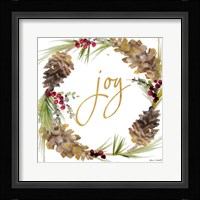 Gold Christmas Wreath II Framed Print