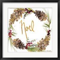 Gold Christmas Wreath III Fine Art Print