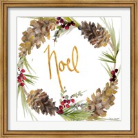 Gold Christmas Wreath III Fine Art Print