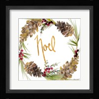 Gold Christmas Wreath III Framed Print