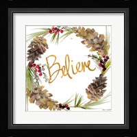 Gold Christmas Wreath IV Fine Art Print