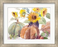Tawny Sunflowers and Pumpkins Fine Art Print