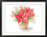 Red Poinsettia Basket Fine Art Print