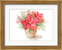 Red Poinsettia Basket Fine Art Print