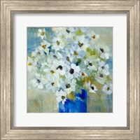 Pop of White Flowers in Blue Vase Fine Art Print