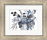 Blue Roses in Grey Vase Fine Art Print