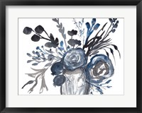 Blue Roses in Grey Vase Fine Art Print