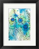 Blue Watercolor Wildflowers I Fine Art Print