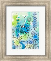 Blue Watercolor Wildflowers II Fine Art Print