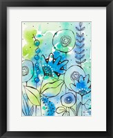 Blue Watercolor Wildflowers II Fine Art Print