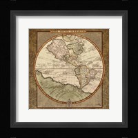 Damask World Map I Fine Art Print