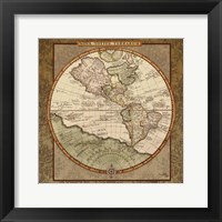 Damask World Map I Framed Print