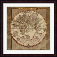 Damask World Map II Fine Art Print