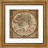Damask World Map II Fine Art Print