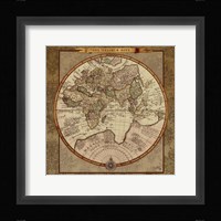 Damask World Map II Fine Art Print