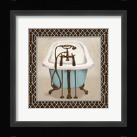 Chic Lattice Bath I Framed Print