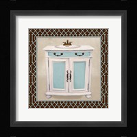 Chic Lattice Bath II Framed Print