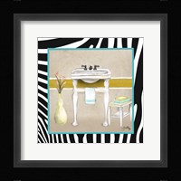Zebra Bath I Framed Print