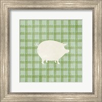 Farm Pig on Plaid Fine Art Print