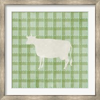Farm Cow on Plaid Fine Art Print
