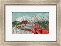 Winter Time on the Farm with Lights Fine Art Print