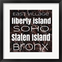 New York Boroughs I Framed Print