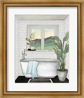 Modern Black and White Bath I Fine Art Print