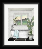 Modern Black and White Bath I Framed Print