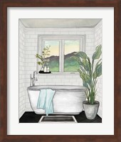 Modern Black and White Bath I Fine Art Print