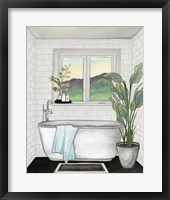 Modern Black and White Bath I Fine Art Print