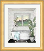 Modern Black and White Bath I Fine Art Print