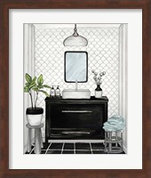 Modern Black and White Bath II Fine Art Print