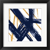 Navy with Gold Strokes III Fine Art Print