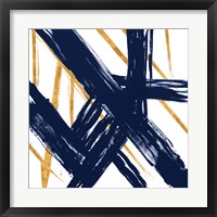 Navy with Gold Strokes III Fine Art Print