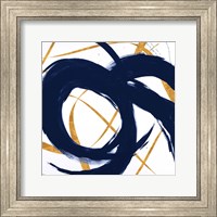 Navy with Gold Strokes II Fine Art Print