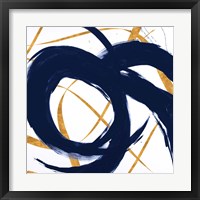 Navy with Gold Strokes II Fine Art Print