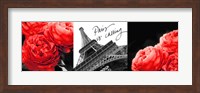 Eiffel Tower Red Roses Fine Art Print