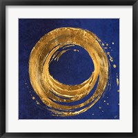 Gold Circle on Blue Fine Art Print