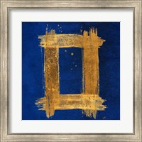 Gold Rectangle on Blue Fine Art Print