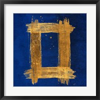 Gold Rectangle on Blue Fine Art Print