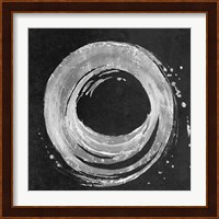 Silver Circle on Black Fine Art Print