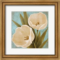 Morning Tulips on Blue II Fine Art Print