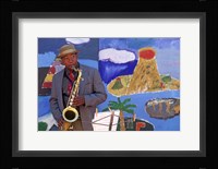 Black Jazz Street Performer, San Fransisco Fine Art Print