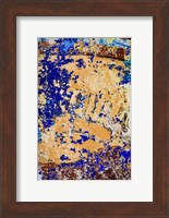 Peeling, Weathered Paint Blue and orange Fine Art Print