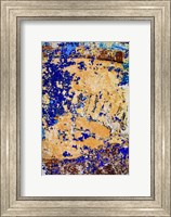 Peeling, Weathered Paint Blue and orange Fine Art Print