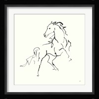 Line Horse IV Framed Print